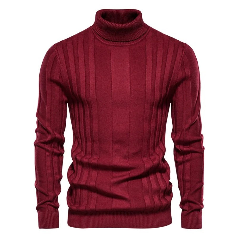Men's Textured Cable Knit Zip Sweater
