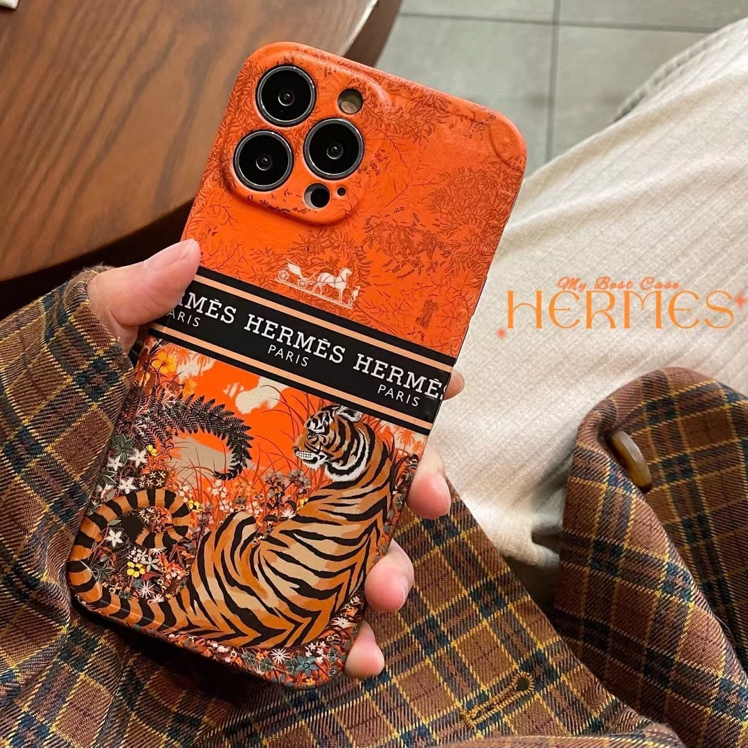 Hermes Design iPhone Case For 11 12 13 14 15 16 17 18 Pro Max Plus