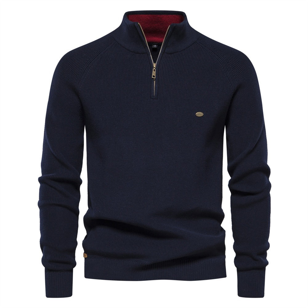 Men's Quarter-Zip Mock Neck Knit Sweater