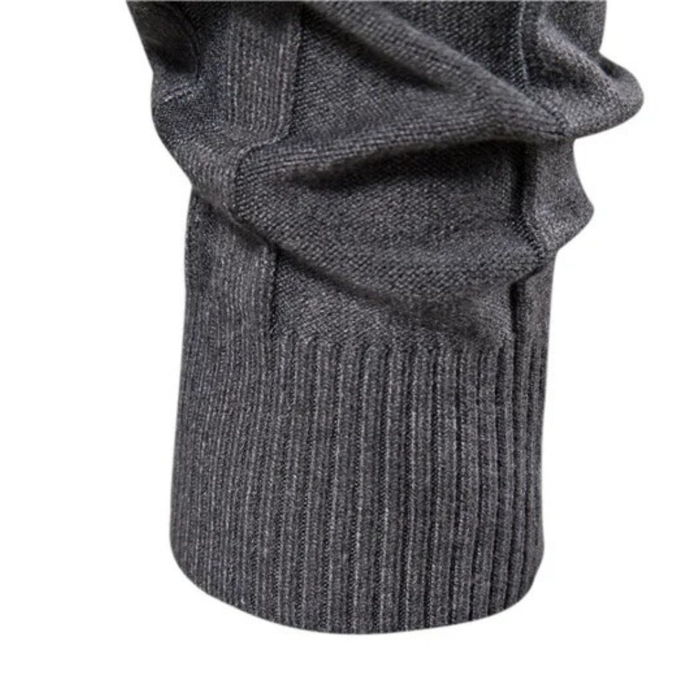Men's Textured Cable Knit Zip Sweater
