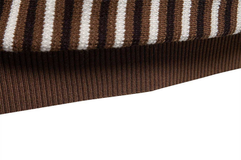 Men’s Striped Knit polo Shirt