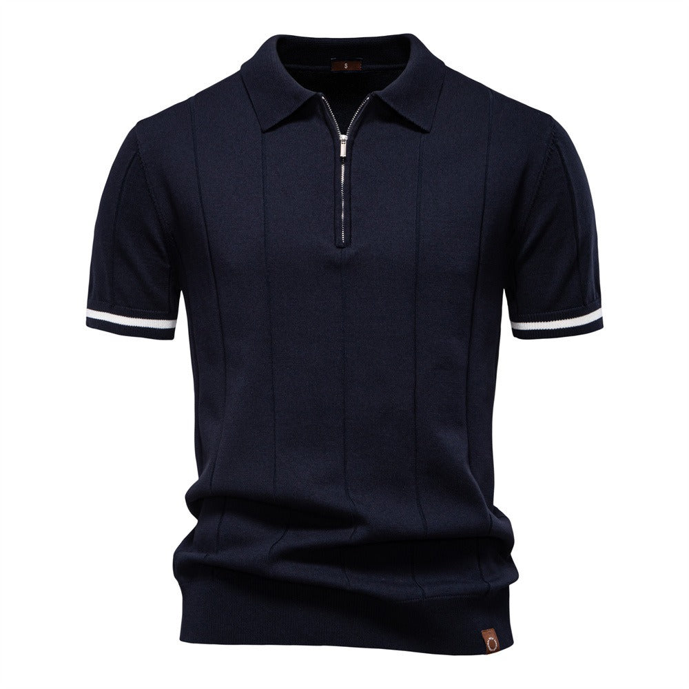 Striped Everyday Knit Polo Shirt