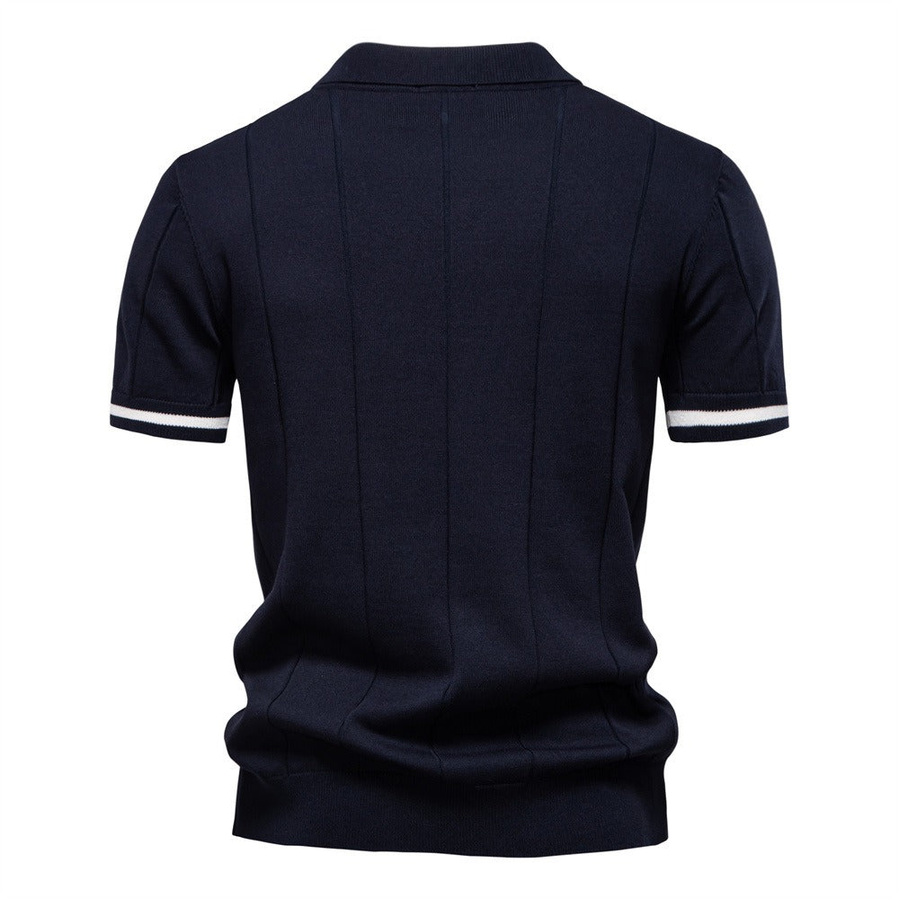 Striped Everyday Knit Polo Shirt