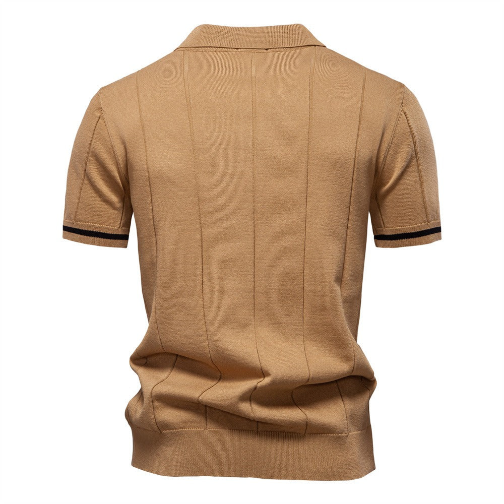 Striped Everyday Knit Polo Shirt