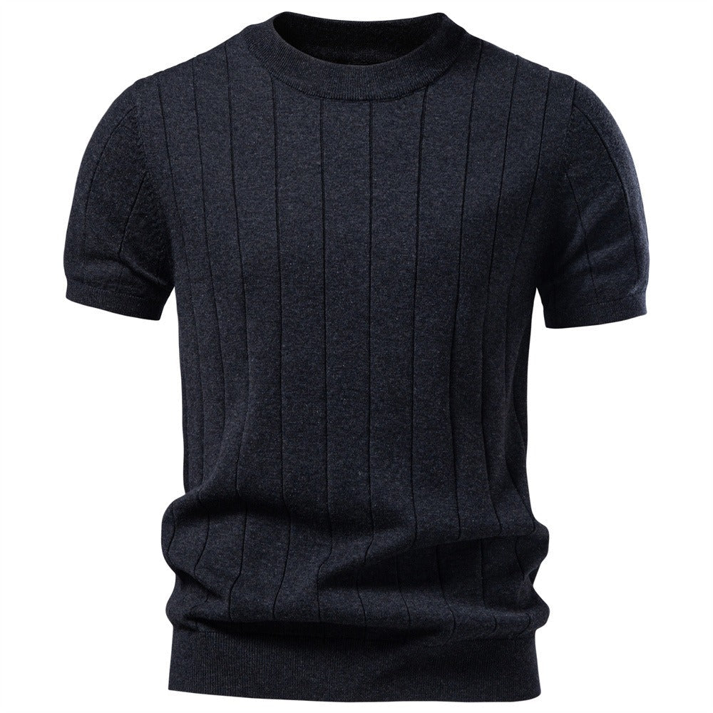 Textured Cotton Knit T-Shirt