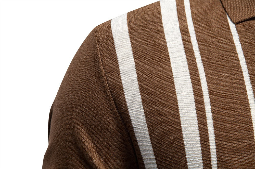 Heritage Stripe Knit Polo Shirt