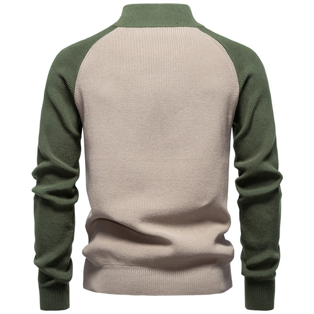 Men's Quarter-Zip Mock Neck Knit Sweater