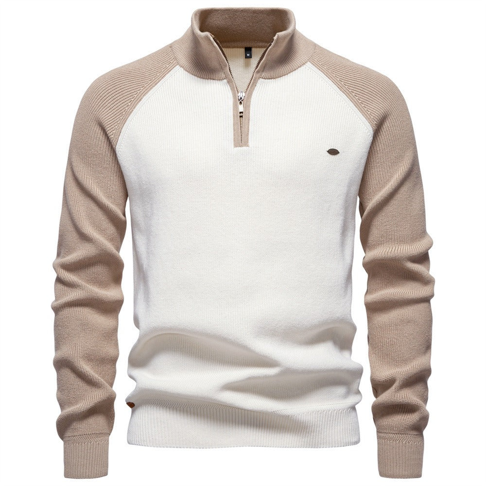 Men's Quarter-Zip Mock Neck Knit Sweater