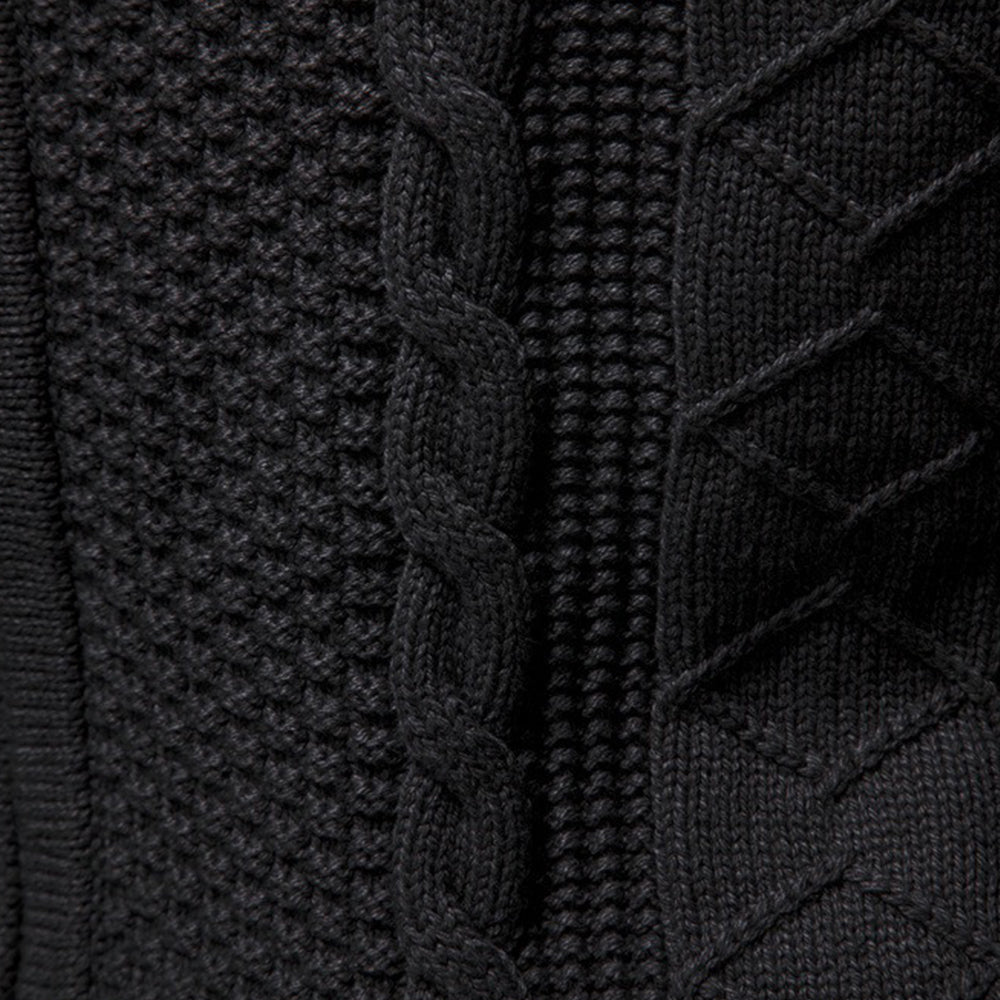 Men's Zip-Neck Cable-Knit Sweater