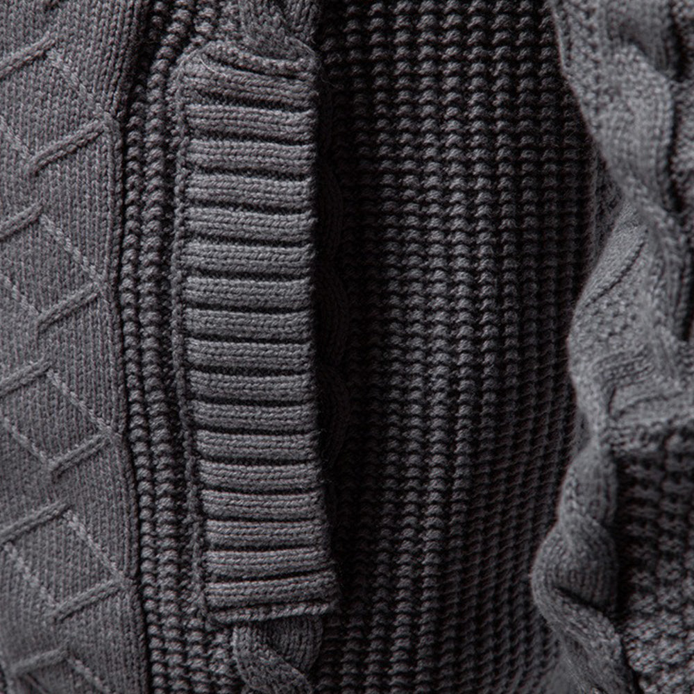 Men's Zip-Neck Cable-Knit Sweater