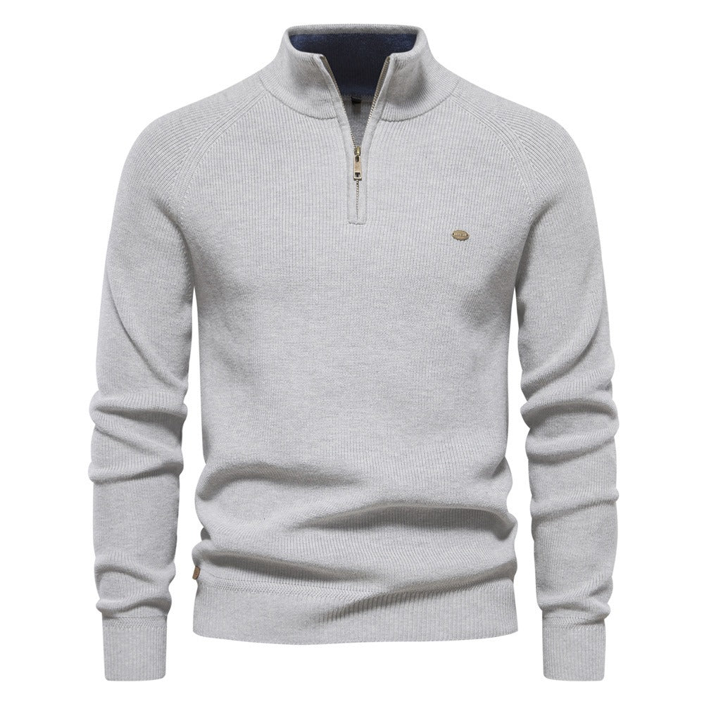 Men's Quarter-Zip Mock Neck Knit Sweater