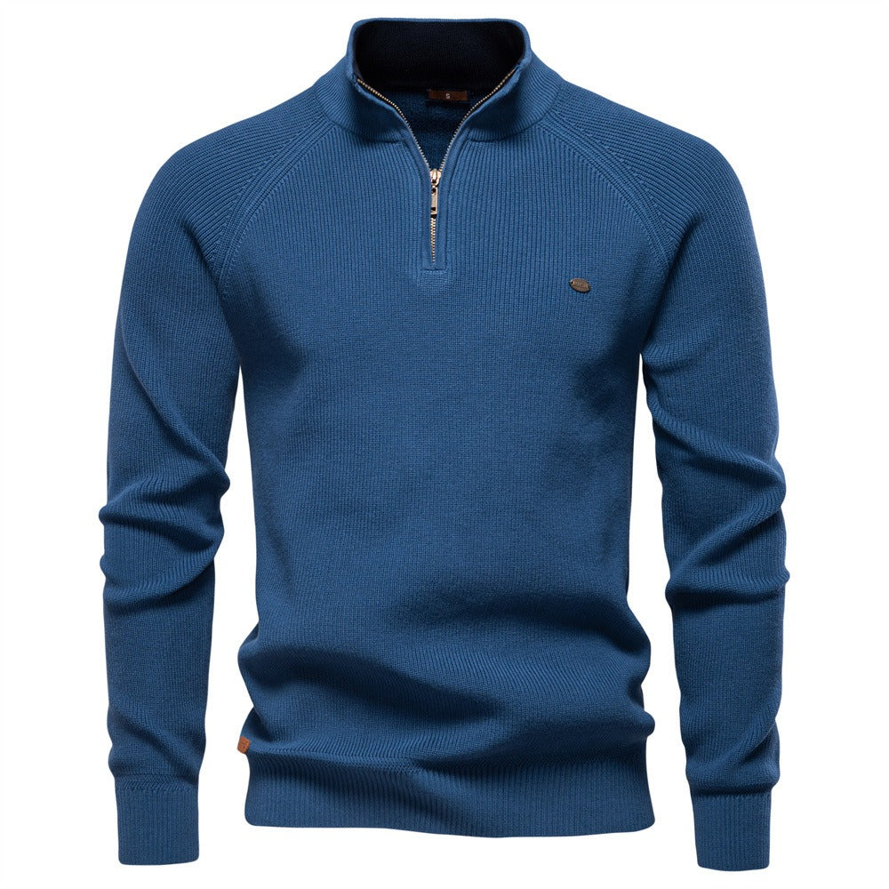 Men's Quarter-Zip Mock Neck Knit Sweater