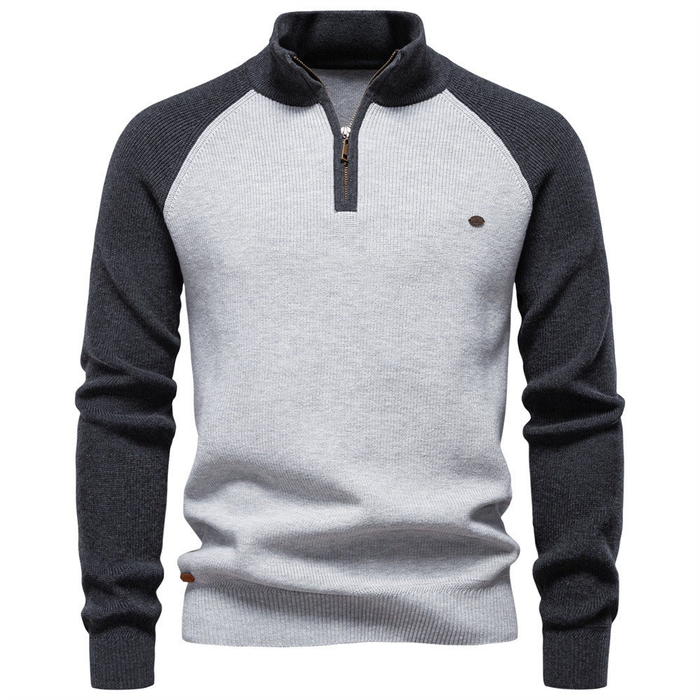 Men's Quarter-Zip Mock Neck Knit Sweater