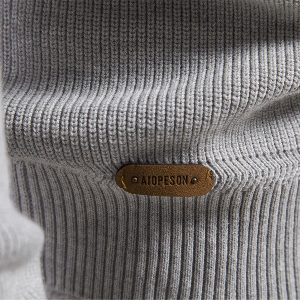 Men's Quarter-Zip Mock Neck Knit Sweater