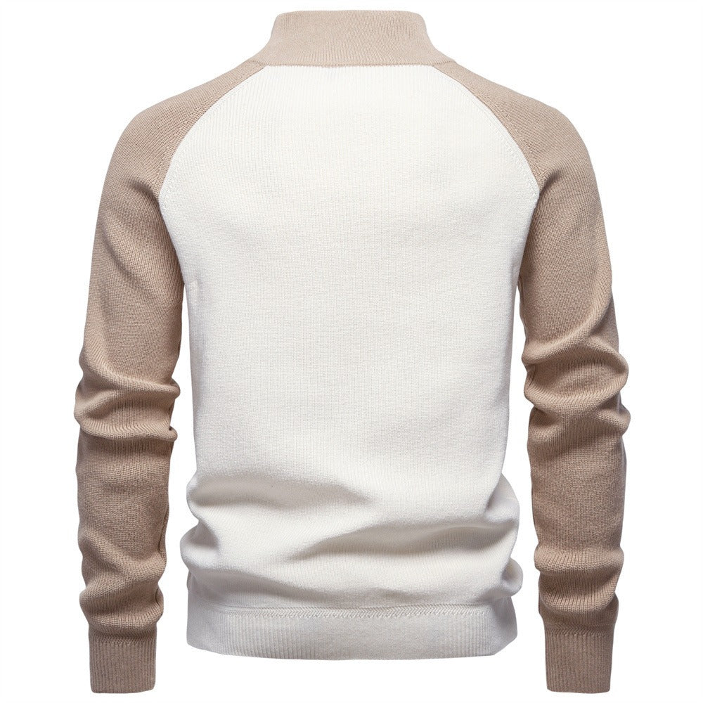 Men's Quarter-Zip Mock Neck Knit Sweater