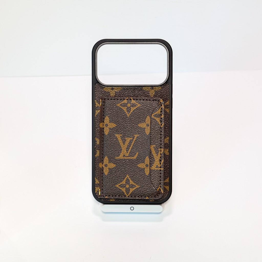 Leather Cardholder With Lettering iPhone Case