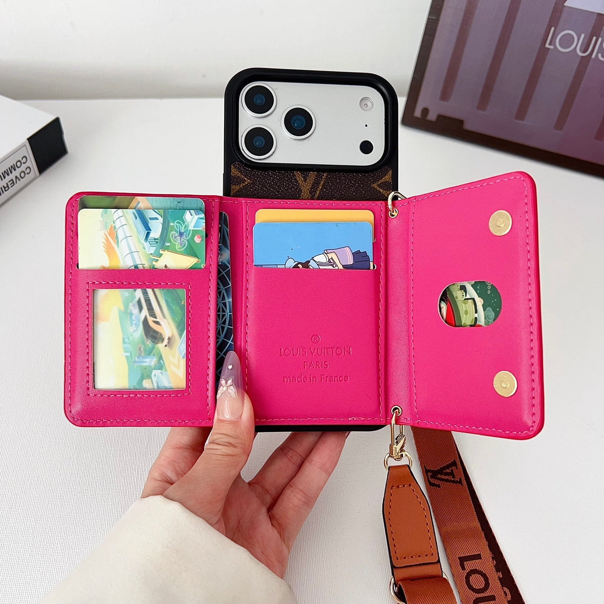 Multicolor Monogram Crossbody Wallet Case for 14-18 / Pro / Pro Max