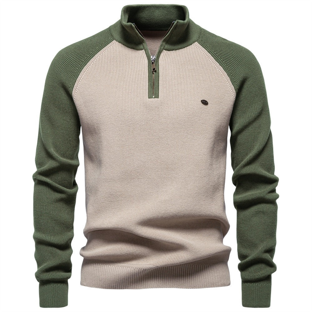 Men's Quarter-Zip Mock Neck Knit Sweater
