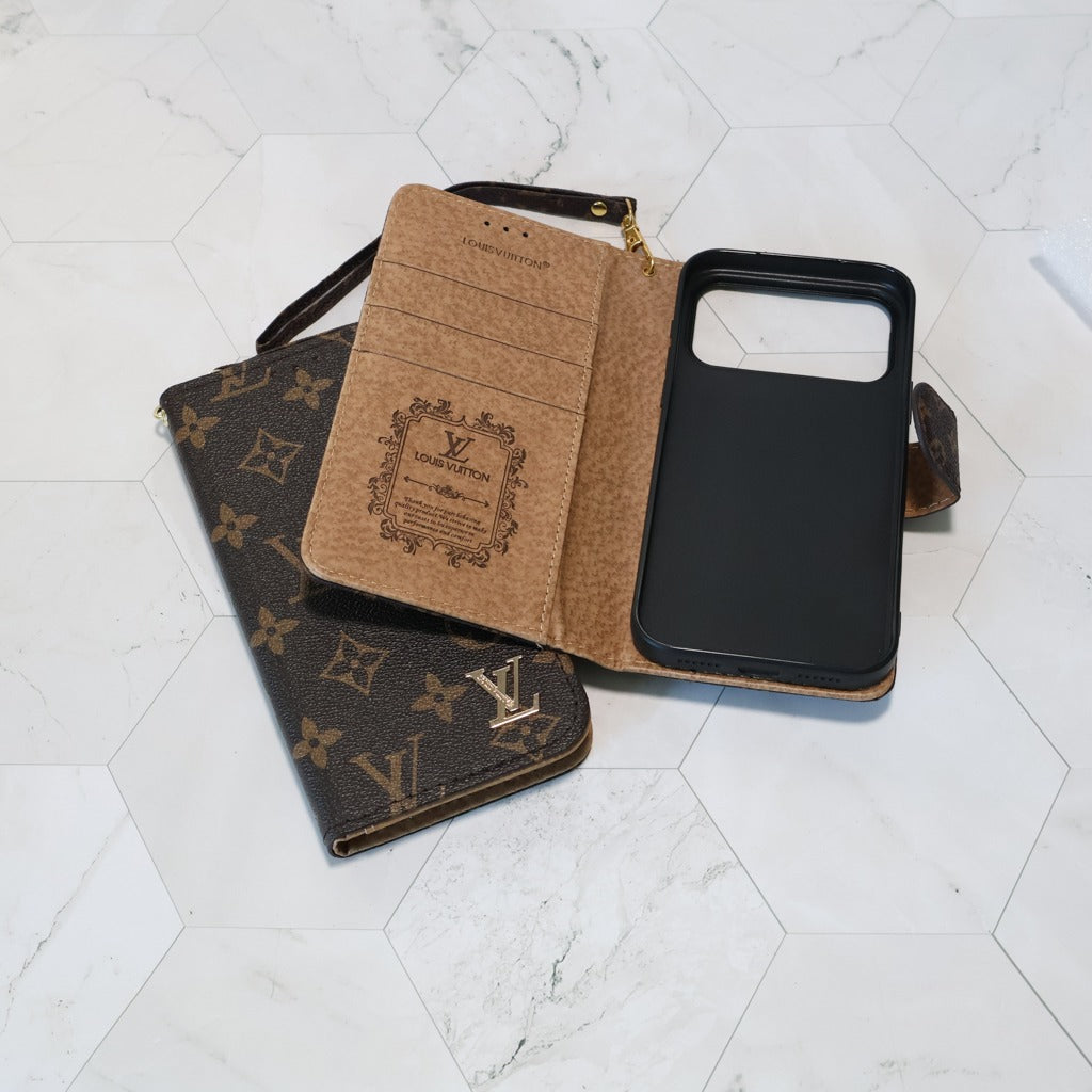 Classic Leather Wallet iPhone Case 14-18 Pro Max Plus Air