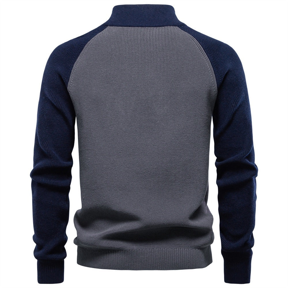 Men's Quarter-Zip Mock Neck Knit Sweater