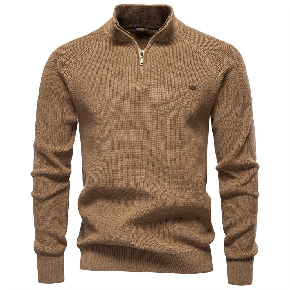 Men's Quarter-Zip Mock Neck Knit Sweater
