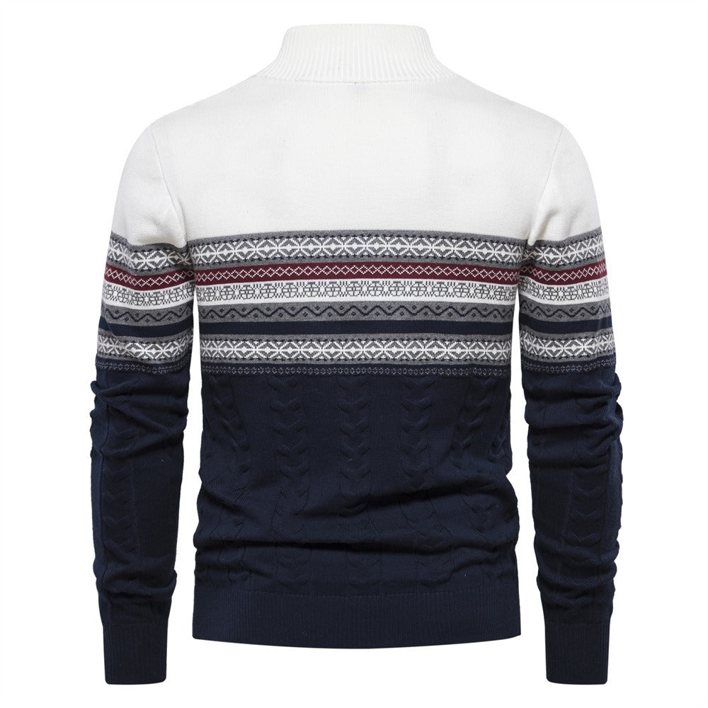 Men's Fair Isle Quarter-Zip Knit Sweater