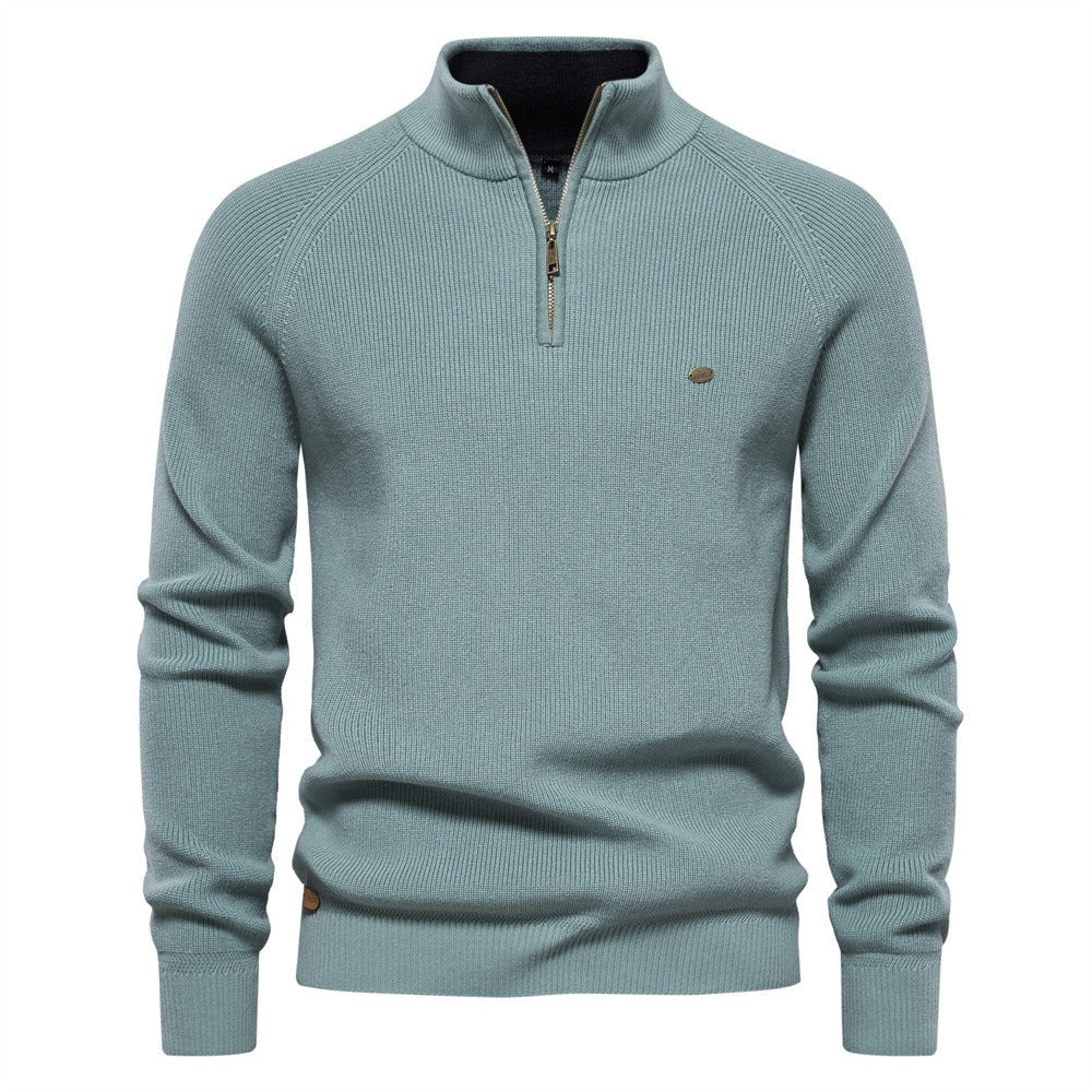 Men's Quarter-Zip Mock Neck Knit Sweater