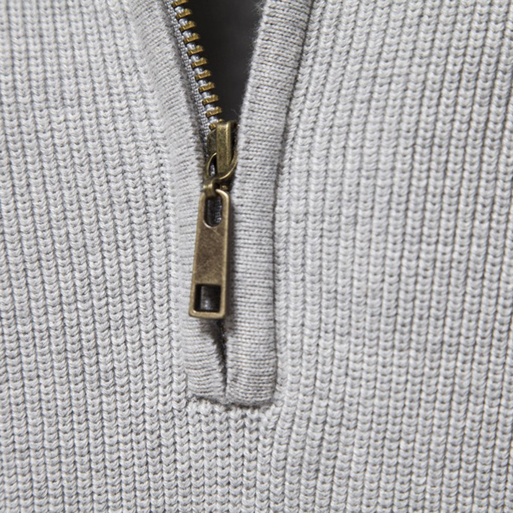 Men's Quarter-Zip Mock Neck Knit Sweater