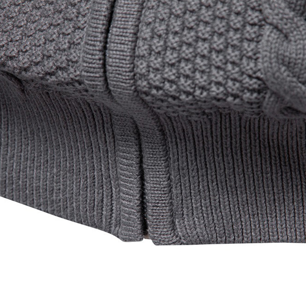 Men's Zip-Neck Cable-Knit Sweater