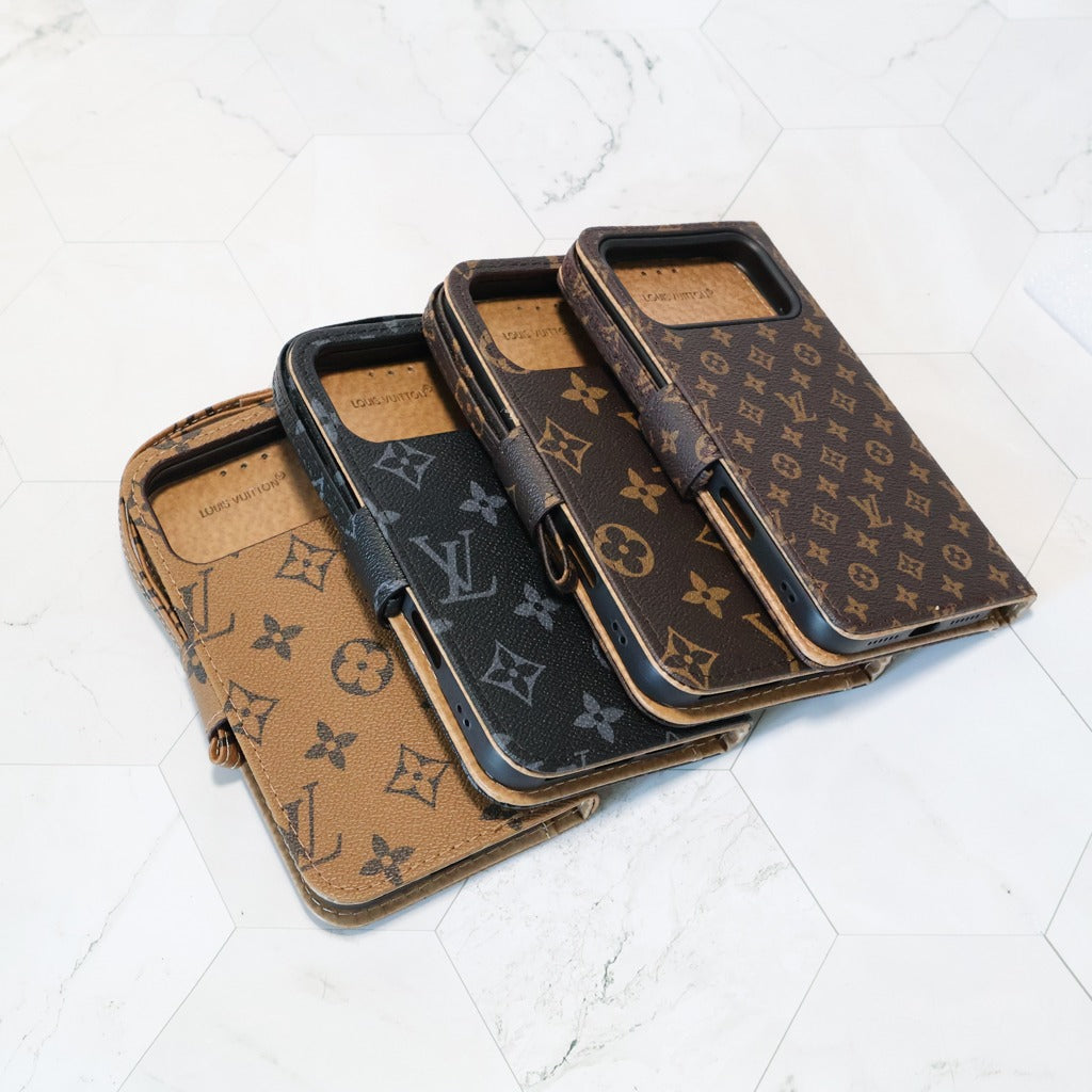 Classic Leather Wallet iPhone Case 14-18 Pro Max Plus Air