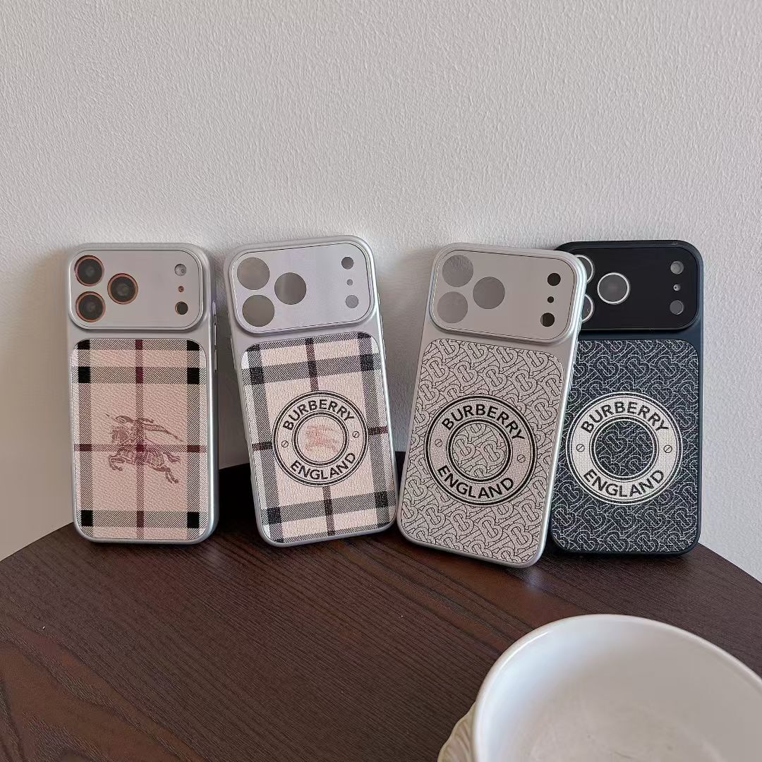 Burberry Phone Case Lens Protector Style for iPhone 13-18 / Pro / Pro Max