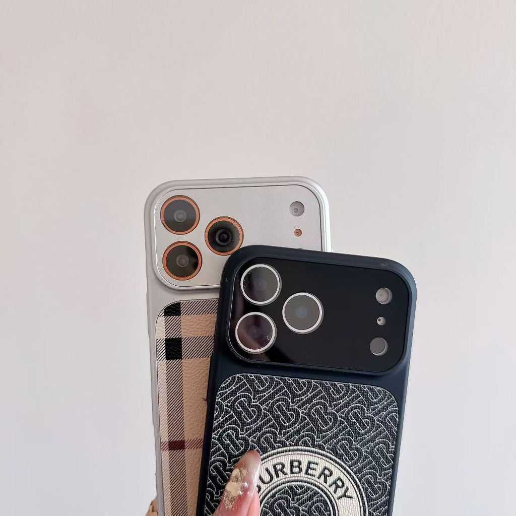 Burberry Phone Case Lens Protector Style for iPhone 13-18 / Pro / Pro Max