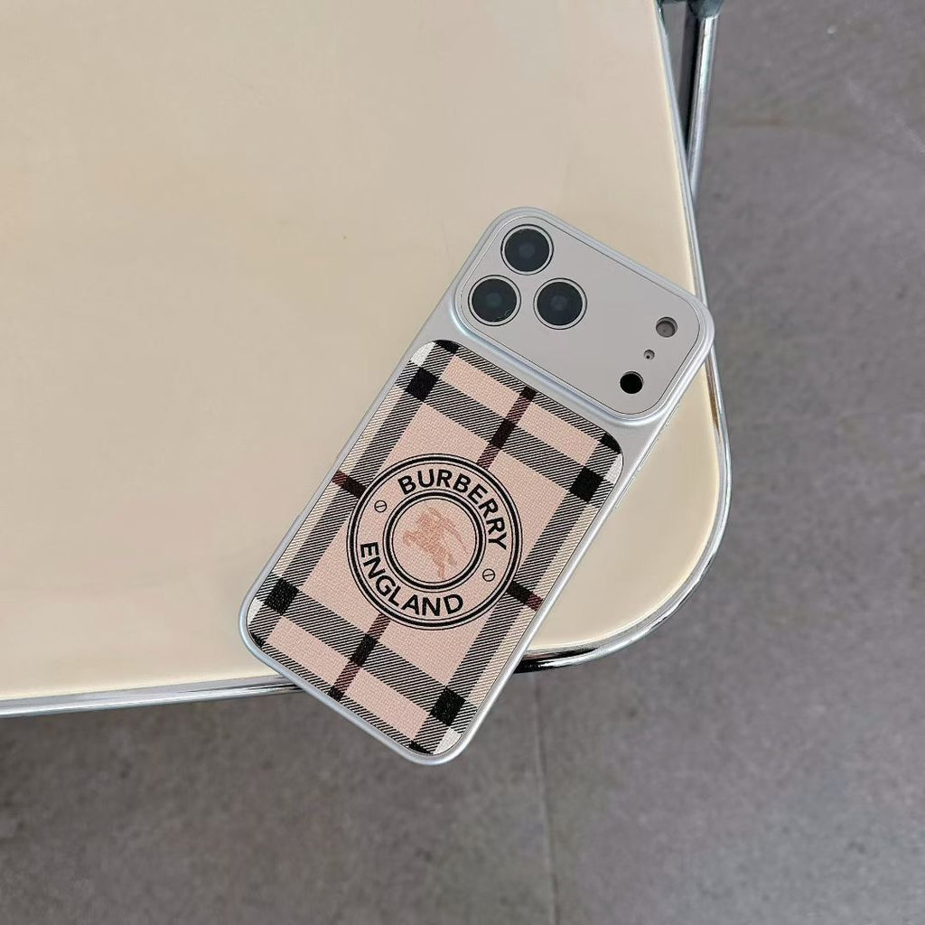 Burberry Phone Case Lens Protector Style for iPhone 13-18 / Pro / Pro Max