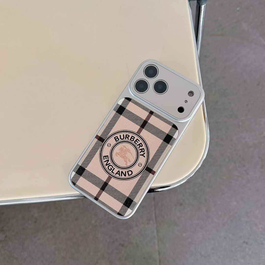 Burberry Phone Case Lens Protector Style for iPhone 13-18 / Pro / Pro Max