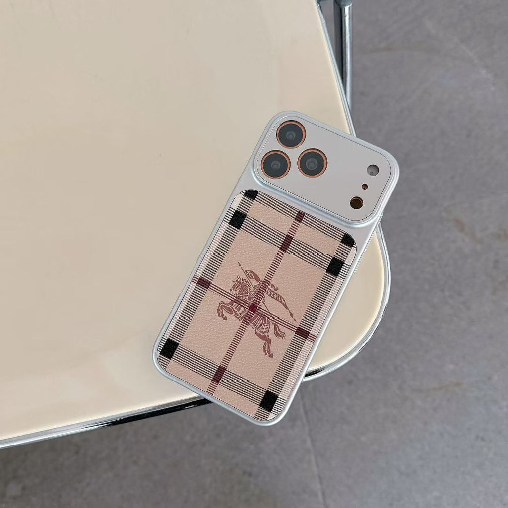 Burberry Phone Case Lens Protector Style for iPhone 13-18 / Pro / Pro Max