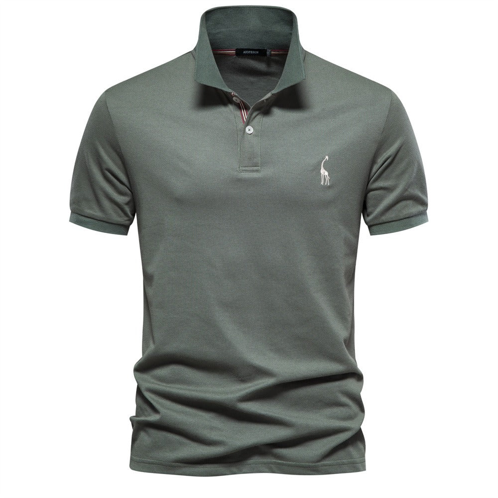 Men’s Deer Embroidered Polo Shirt