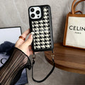 Celine Phone Case With Strap Fabric and Faux Leather