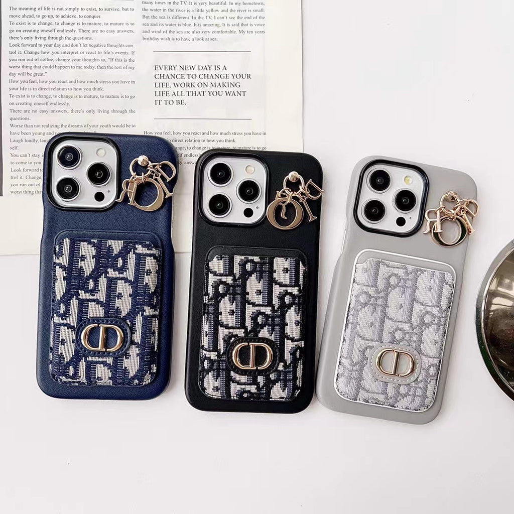 Christian Dior iPhone Case Card Slot for 12 13 14 15 16 17 18Pro Max Plus