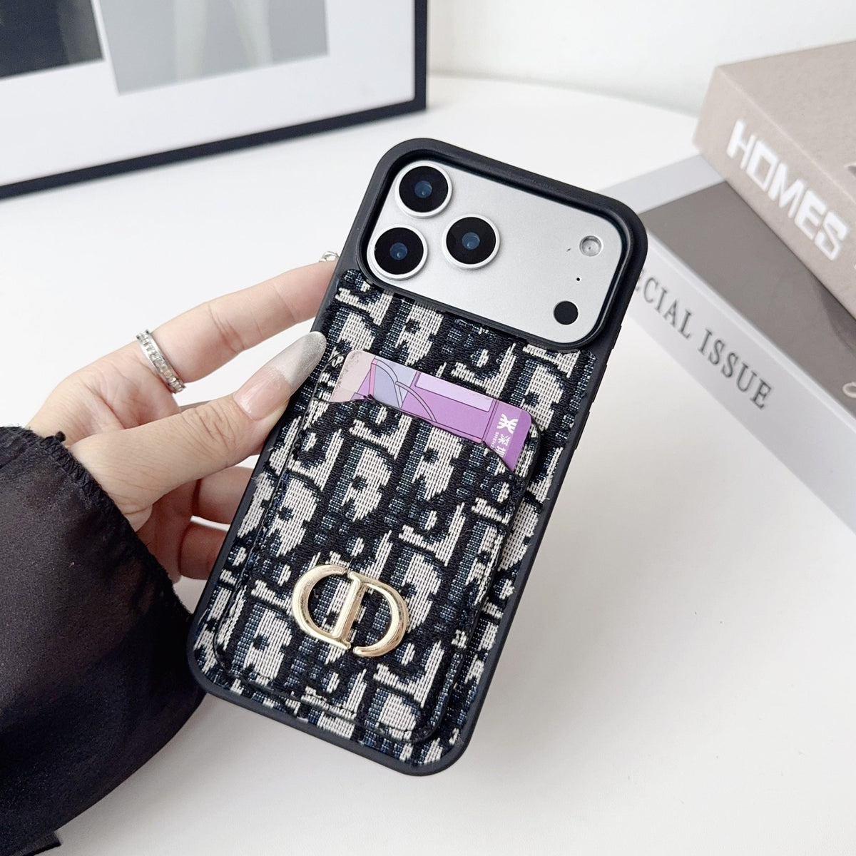 Dior Phone Case Card Holder for iPhone 18 Series