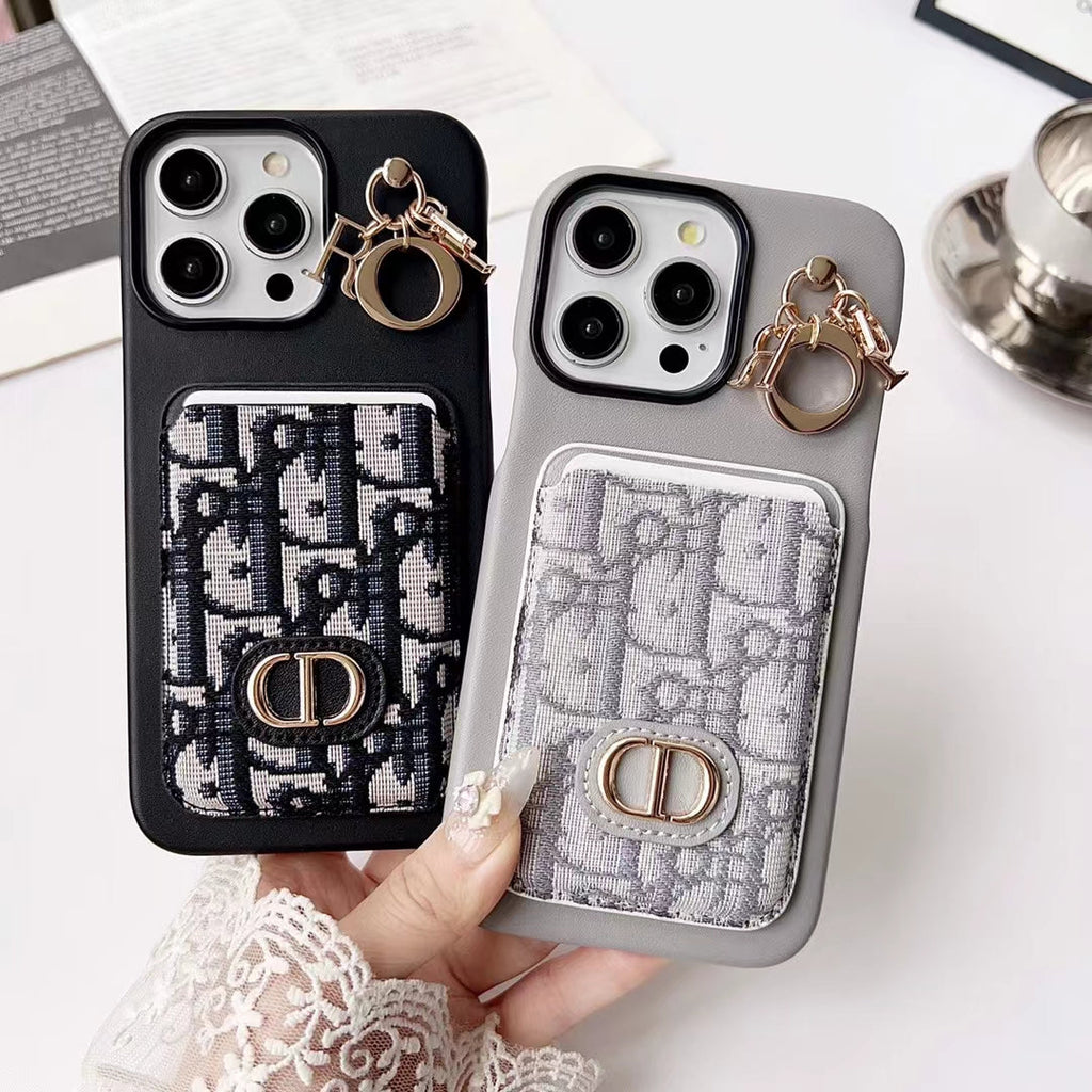Christian Dior iPhone Case Card Slot for 12 13 14 15 16 17 18Pro Max Plus