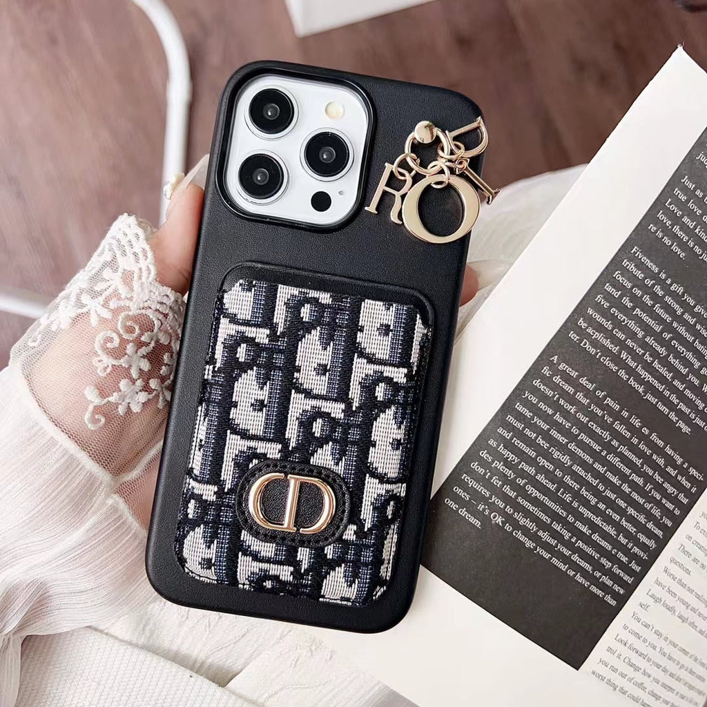 Christian Dior iPhone Case Card Slot for 12 13 14 15 16 17 18Pro Max Plus