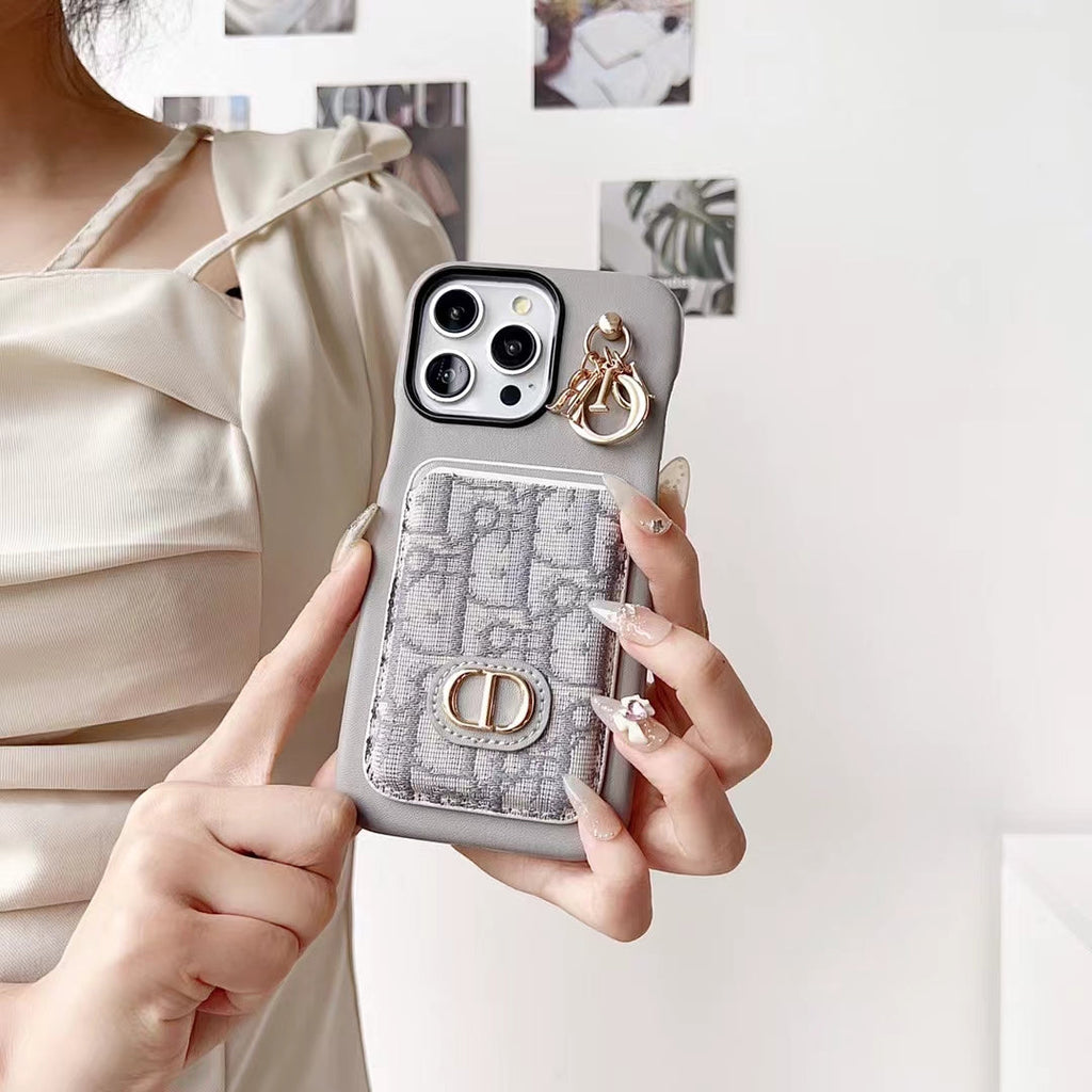 Christian Dior iPhone Case Card Slot for 12 13 14 15 16 17 18Pro Max Plus