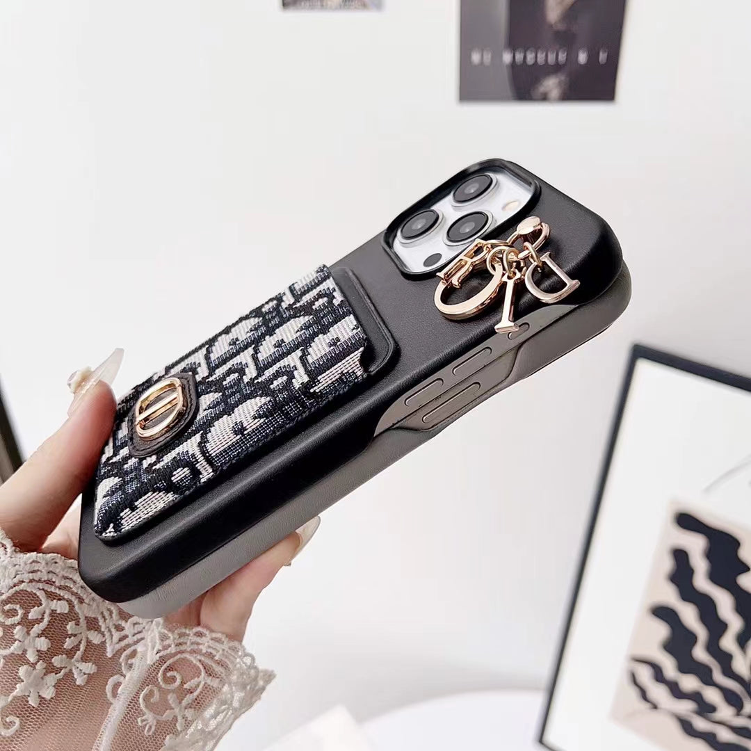 Christian Dior iPhone Case Card Slot for 12 13 14 15 16 17 18Pro Max Plus