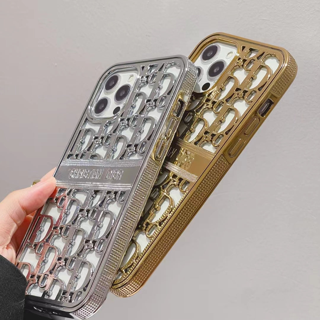 Dior Phone Case Hollow Style for iPhone 11 12 13 14 15 16 17 18Pro Max Plus