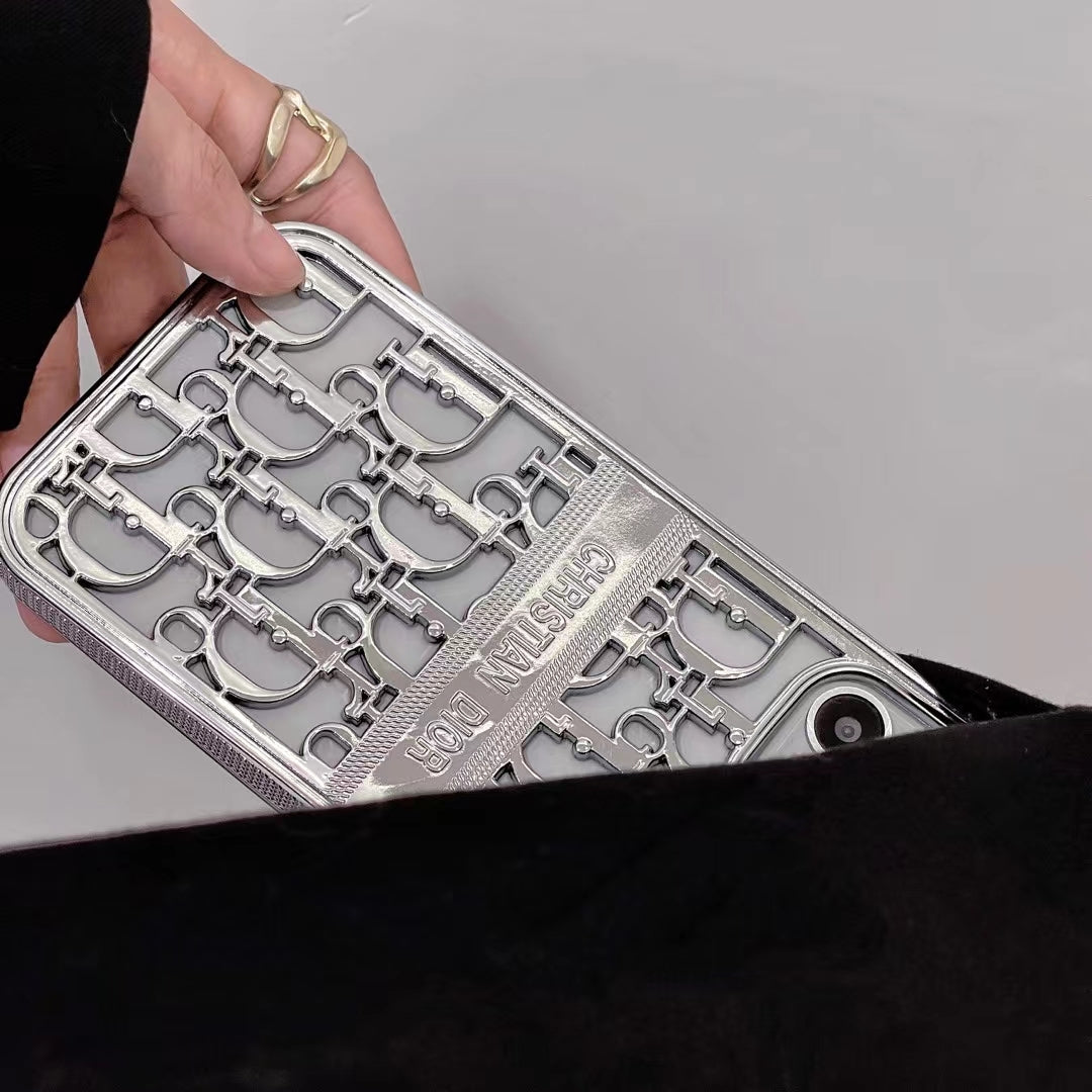 Dior Phone Case Hollow Style for iPhone 11 12 13 14 15 16 17 18Pro Max Plus