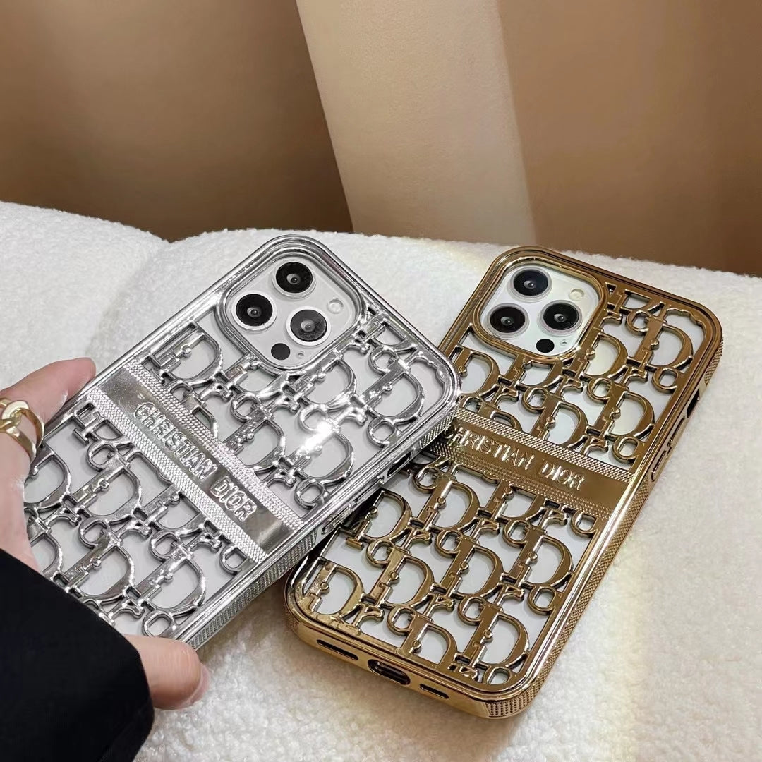 Dior Phone Case Hollow Style for iPhone 11 12 13 14 15 16 17 18Pro Max Plus