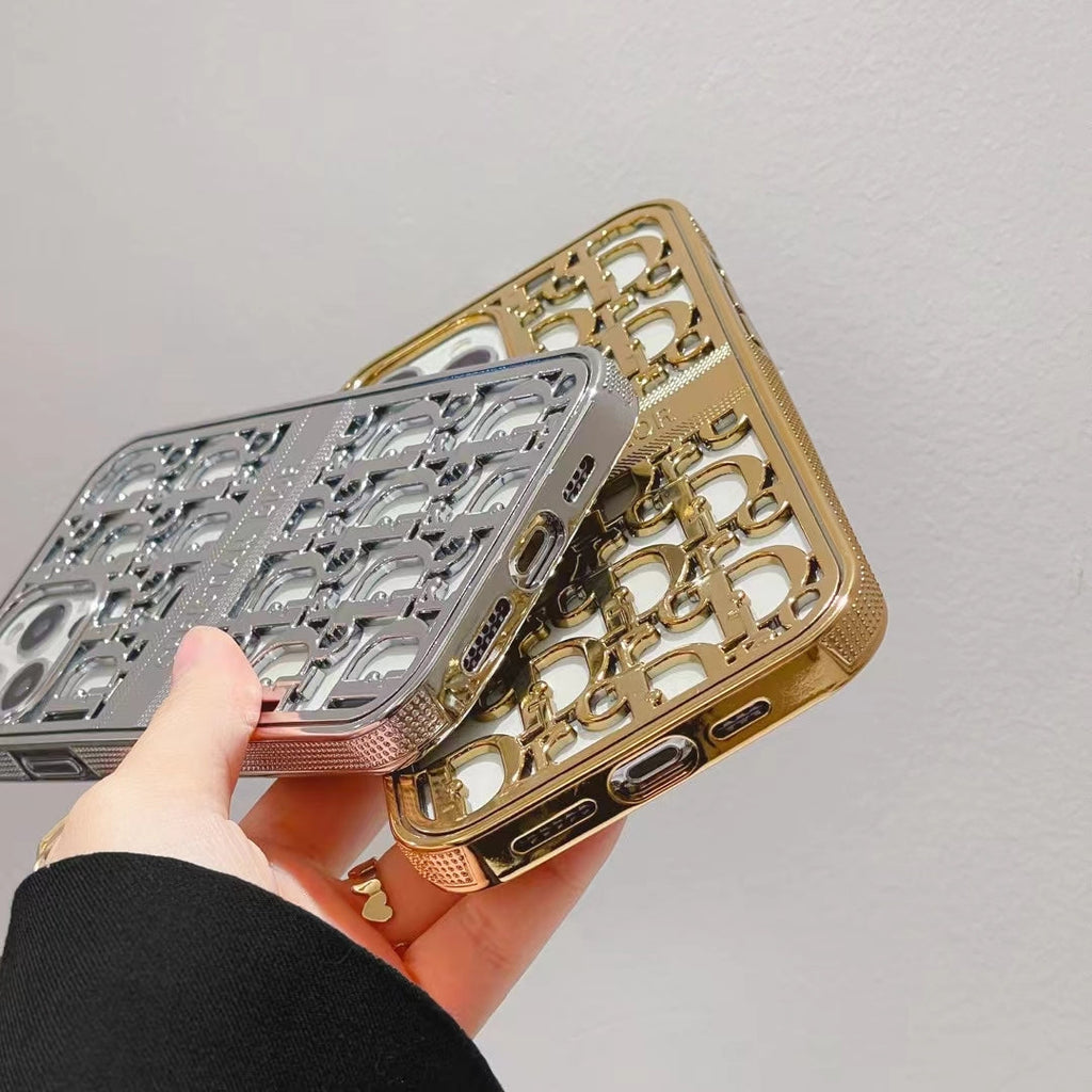 Dior Phone Case Hollow Style for iPhone 11 12 13 14 15 16 17 18Pro Max Plus