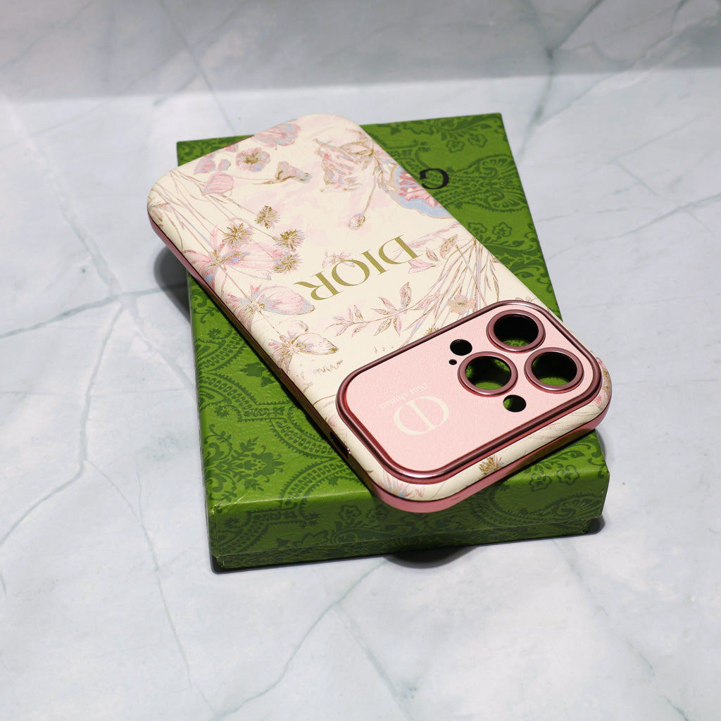 Dior Case Flower Style for iPhone 13 14 15 16 17 18/ Pro / Pro Max