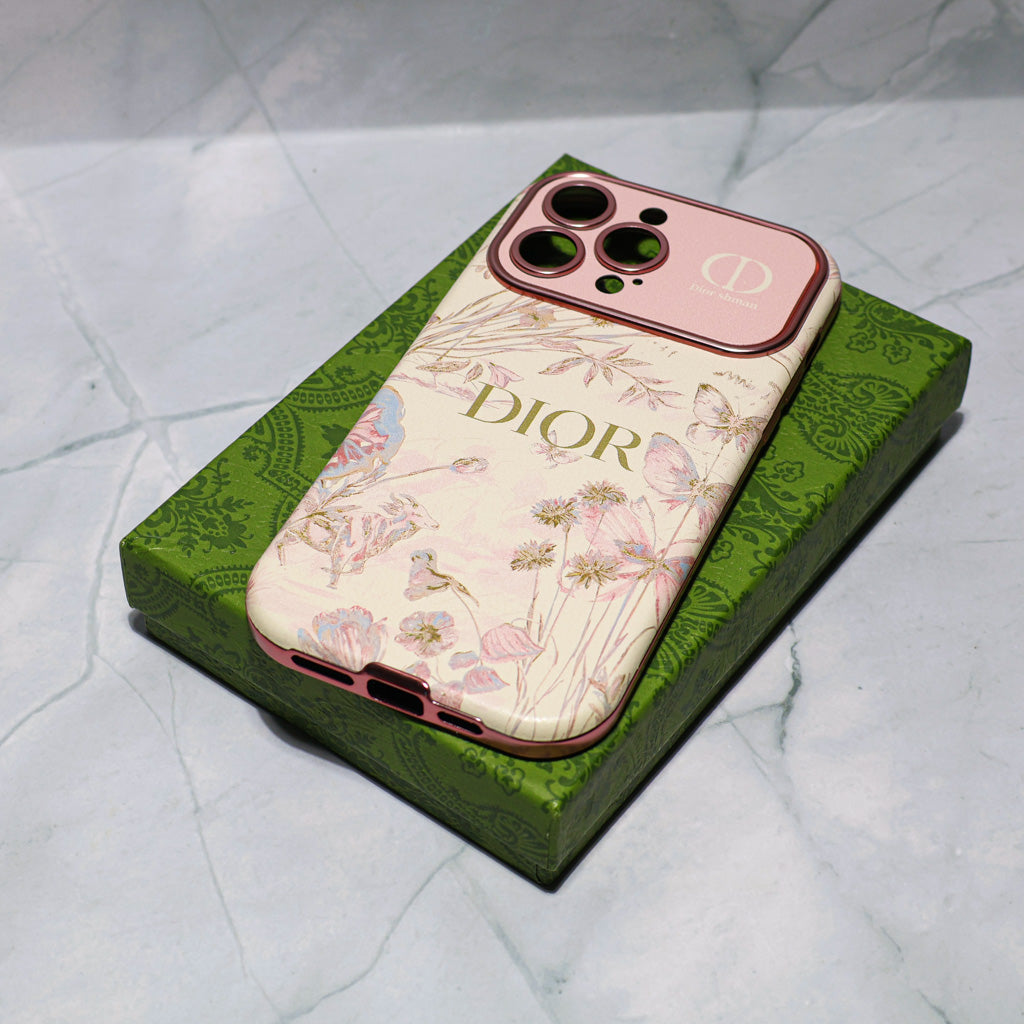 Dior Case Flower Style for iPhone 13 14 15 16 17 18/ Pro / Pro Max