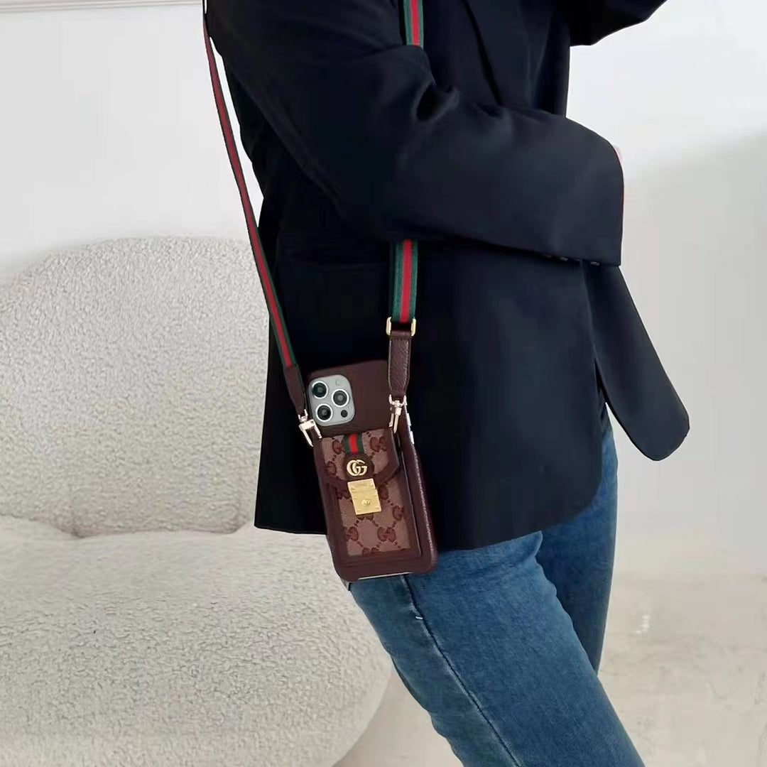 Gucci Design iPhone Case Crossbody Style 1118 Pro Max Plus